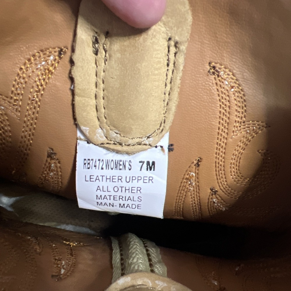 Masterson Boot Company RB7472 Women's Leather Cowboy Tan/Pink‎ Boots Size 7 - Picture 9 of 10